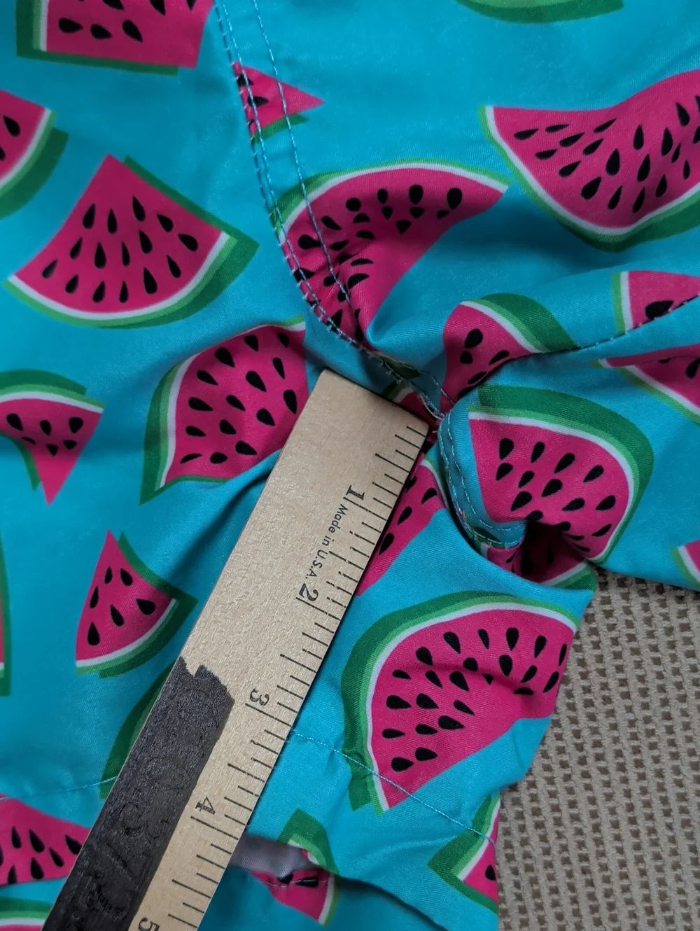 Cabana Bro , Watermelon Print Men's Swim Trunks. Size Large